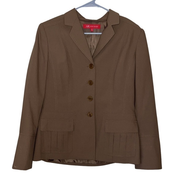 Anne Klein Chestnut Brown Button Front Blazer Size 10 - Picture 1 of 9